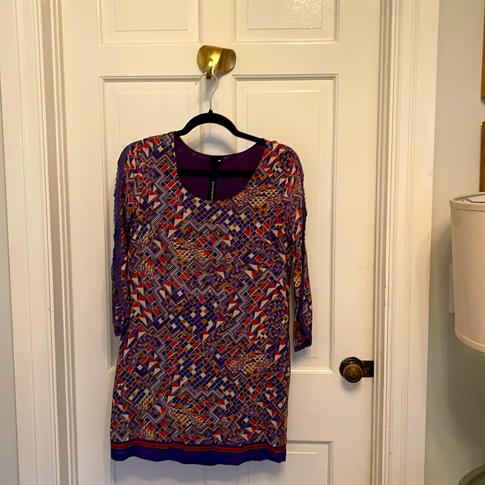 100% Silk Matrix Pattern Dress